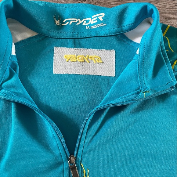 Vintage Spyder Spell Out Spider Web Half Zip Pullover Skiing Top Mens Size M - Picture 6 of 6